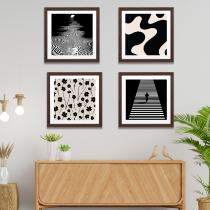 Set of 4 Black & White Harmony Frames