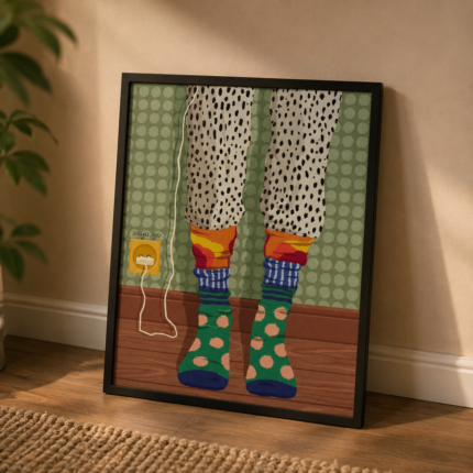 Colorful Socks Aesthetic Wall Frame 12x16 – Funky Bedroom Decor Pakistan